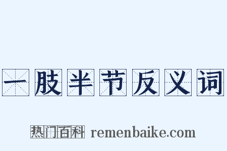 一肢半节反义词是什么意思的图片